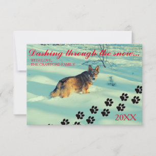Hunde, die durch den Schnee stürzen - Weihnachtska Einladung