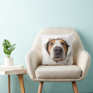 Hunde, die durch die Papierhalle des Drehpapiers p Kissen