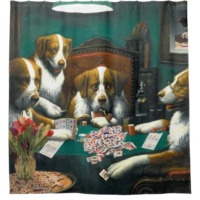 Hunde, die Duschvorhang Milliamperestunde Jongg (Vorderseite)