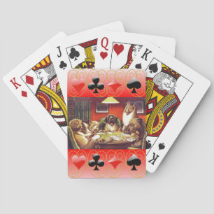 Hunde, die Karten spielen Spielkarten