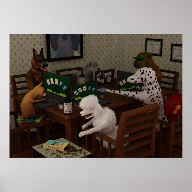 Hunde, die Online-Poker spielen Poster (Vorne)