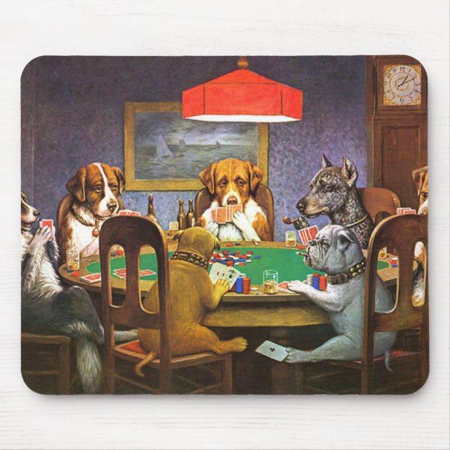 Hunde, die Poker als Freund spielen Mousepad (Vorne)