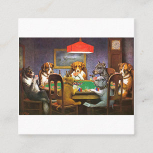 Hunde, die Poker als Freund spielen Quadratische Visitenkarte