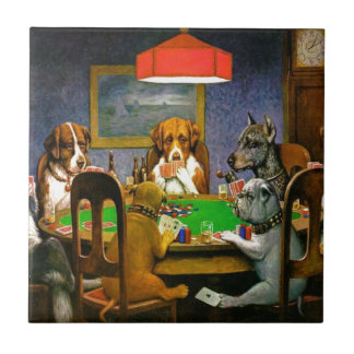 Hunde, die Poker spielen Fliese