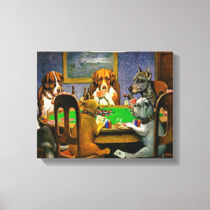 Hunde, die Poker spielen Leinwanddruck