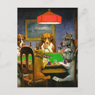 Hunde, die Poker spielen Postkarte