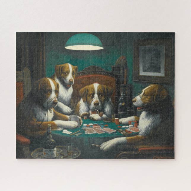 Hunde, die Poker spielen (Tierkartenspiel) (Horizontal)