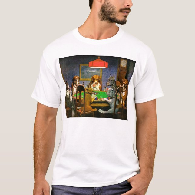 Hunde, die Poker-T - Shirt spielen (Vorderseite)