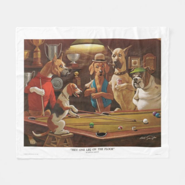 Hunde, die Pool - ein Bein auf dem Boden spielen Fleecedecke (Vorderseite (Horizontal))