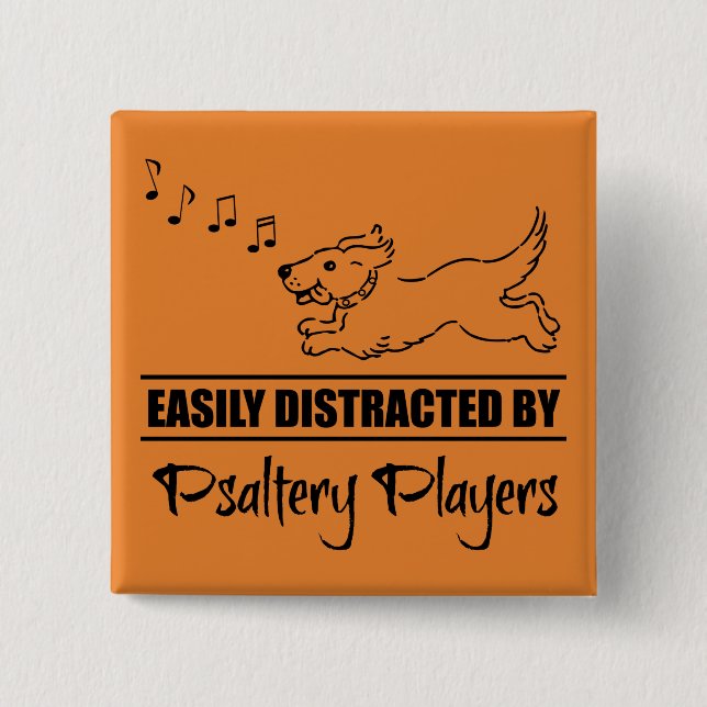Hunde, die von Psaltery-Spielern leicht abgelenkt  Button (Vorderseite)