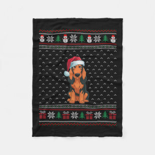 Hunde, die Weihnachtsmannmütze tragen Ugly Xmas Hu Fleecedecke