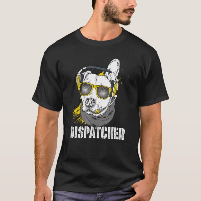Hunde-Dispatcher 911-Headset-Operator-Dispatch T-Shirt (Vorderseite)