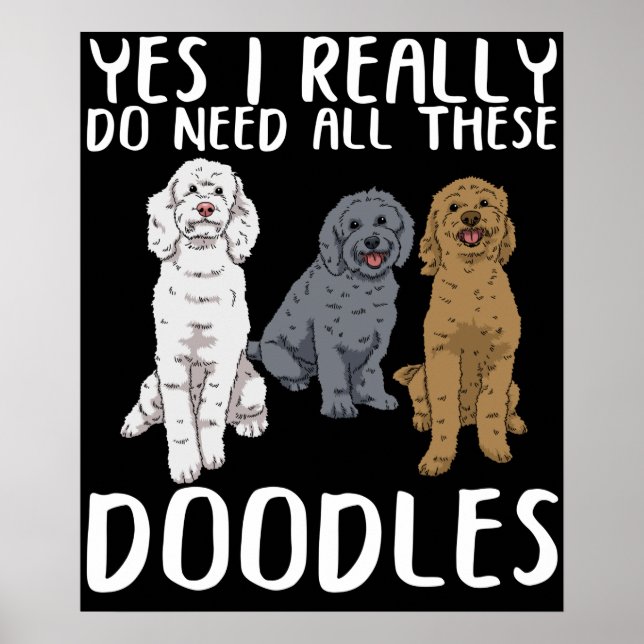 Hunde Doodle Mama gibt Vater Labradoodle Doodle Poster (Vorne)