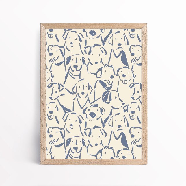 Hunde-Doodle-Skizze Poster Wandkunst (Von Creator hochgeladen)