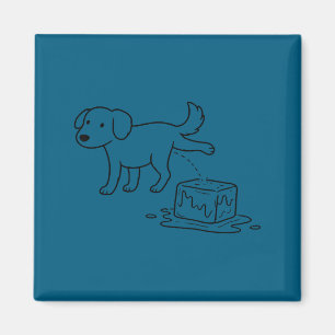 Hunde-Eis lustiger Hunde-Humor Line Art Magnet