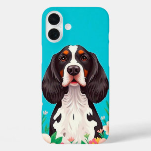 Hunde-Eleganz 🌼✨ Floraler Tierliebhaber-Charm iPhone 16 Plus Hülle