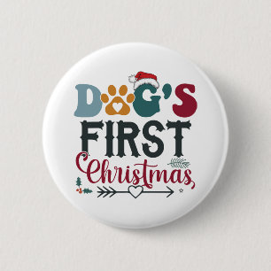 Hunde - Erste Weihnachten Button