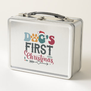 Hunde - Erste Weihnachten Metall Brotdose