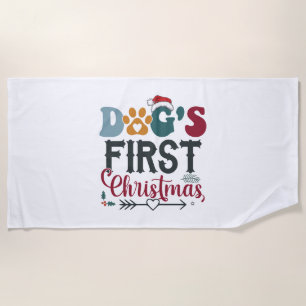 Hunde - Erste Weihnachten Strandtuch