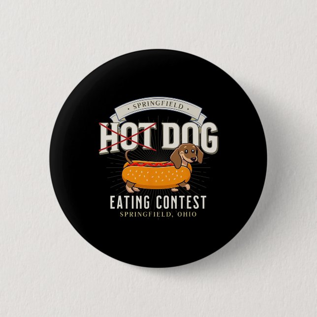 Hunde essen in Springfield Ohio Button (Vorderseite)
