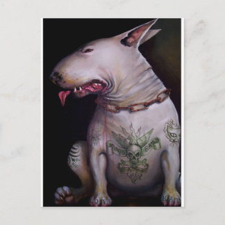 Hunde essen Katzen Postkarte