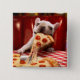 Hunde essen Pizza Slice Button (Vorderseite)