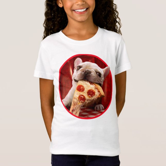 Hunde essen Pizza Slice T-Shirt (Vorderseite)