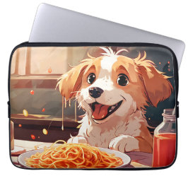 Hunde essen Spaghetti Laptopschutzhülle