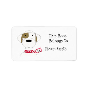 Hunde-Exlibris im Cartoon-Stil Adressaufkleber