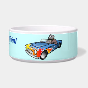 Hunde fahren Auto Darm. Napf