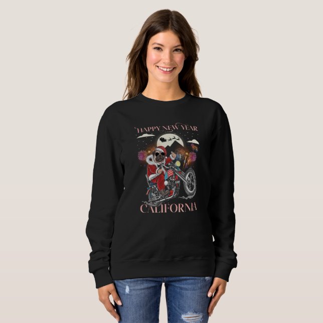 Hunde fahren mit dem Motorrad nach Kalifornien Sweatshirt (Vorne ganz)