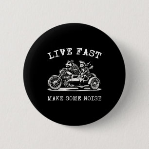 Hunde fahren Motorrad und Katzen spielen Gitarre P Button