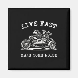 Hunde fahren Motorrad und Katzen spielen Gitarre P Magnet