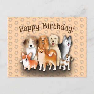 Hunde Familie Alles Gute zum Geburtstag Hund Fußab Postkarte