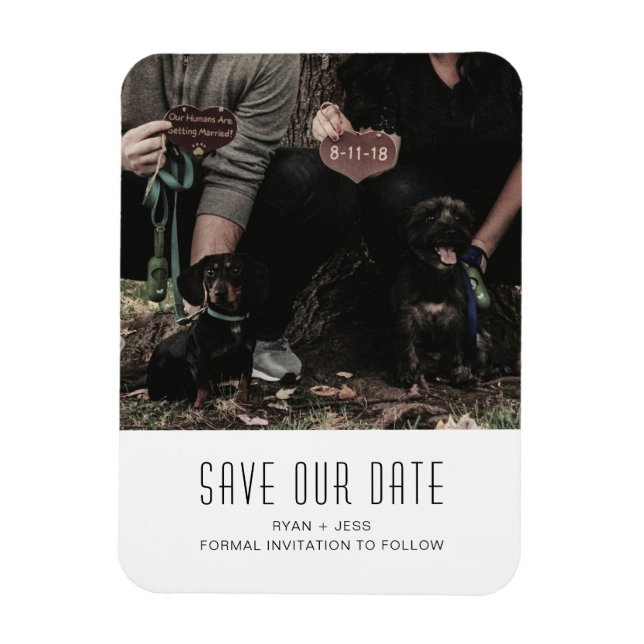 Hunde Familie Foto Save the Date einzigartig Magnet (Vertikal)