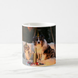 Hunde feiern neues Jahr Kaffeetasse