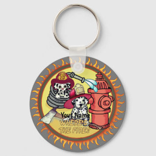 Hunde-Feuerwehrmann-Schlüsselanhänger Schlüsselanhänger