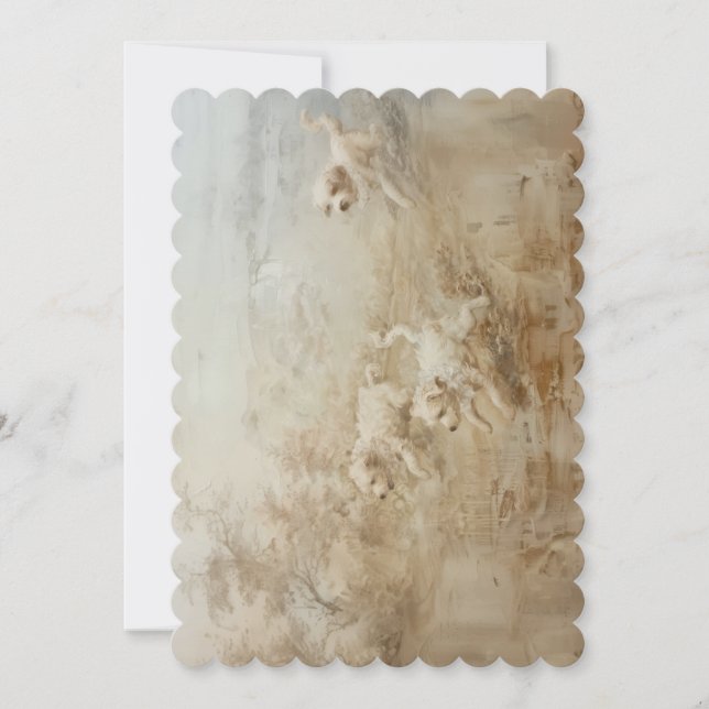 Hunde - flache Einladung: 12,7 cm x 17,8 cm Einladung (Vorderseite)