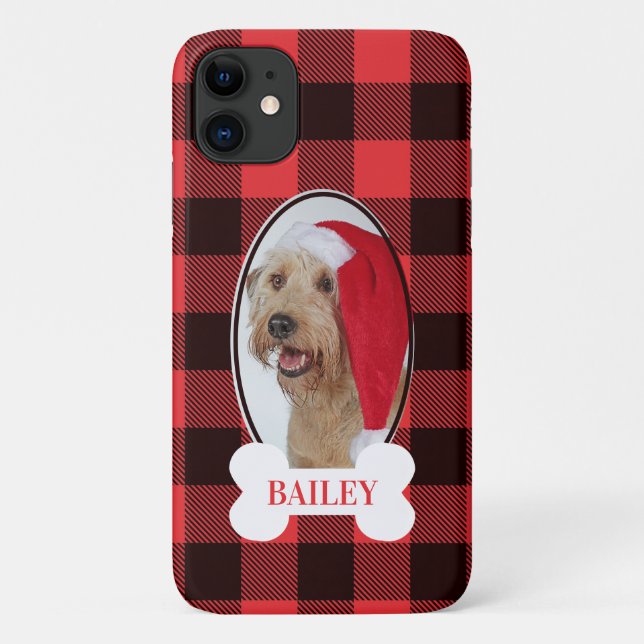 Hunde-Foto auf Kariert Case-Mate iPhone Hülle (Rückseite)