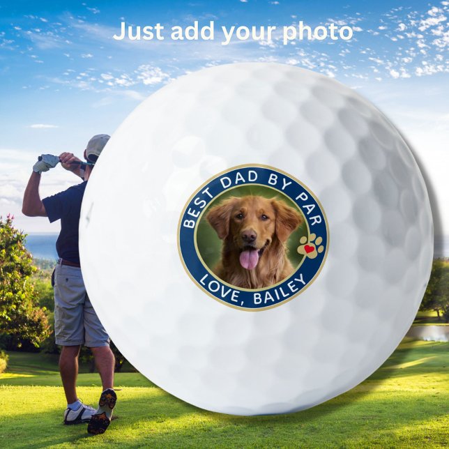 Hunde Foto Bester Vater nach Maß Golfball (Von Creator hochgeladen)