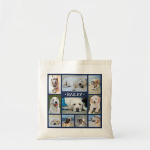 Hunde-Foto-Collage Marineblau Moderne Hunde- Katze Tragetasche
