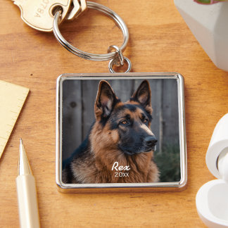 Hunde-Foto Deutscher Schäferhund Personalisieren Schlüsselanhänger