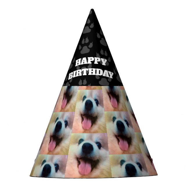 Hunde-Foto-Geburtstagspartierhut Partyhütchen (Vorderseite)