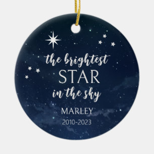 Hunde-Foto-Gedenkstätte Helligster Stern am Himmel Keramik Ornament