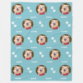 Hunde Foto Haustiername Paws Aquamarin Blue Fleece