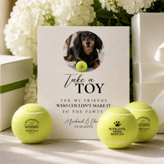 Hunde-Foto-Hochzeit-Tennisball-Gunstbezeugung Sockelschild