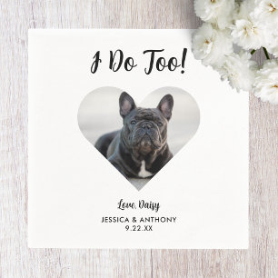 Hunde-Foto-Hochzeits-Cocktailservietten Serviette