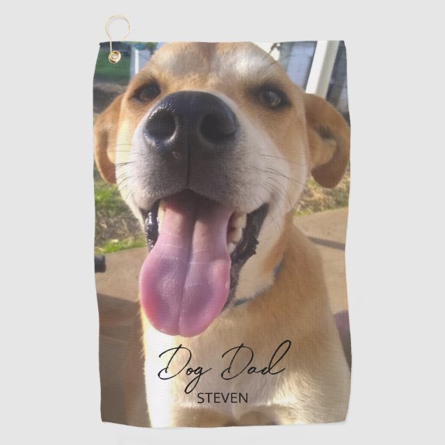 Hunde Foto Hund Vater Personalisiert Golfhandtuch (Vorderseite)