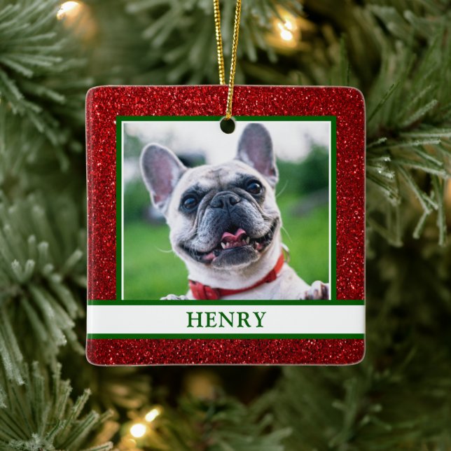 Hunde-Foto Keramikornament (Baum)