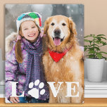 Hunde Foto LIEBE Personalisierte Niedliche Pet Pfo Fotoplatte<br><div class="desc">LIEBE! Feiern Sie Ihre beste Freundin mit einer individuellen, einzigartigen Hundeplakette und Sake-Foto. Überraschen Sie Ihren Lieblingshundliebhaber, ob Geburtstag, Muttertag, Valentinstag oder Weihnachten mit dieser niedlichen Liebe Foto-Plakette. Diese Liebe mit Pfotendesign Hundeschlittenplakette ist das ideale Geschenk für sich, Familie oder Freunde, denn wir alle wissen, dass Hunde Liebe die beste...</div>